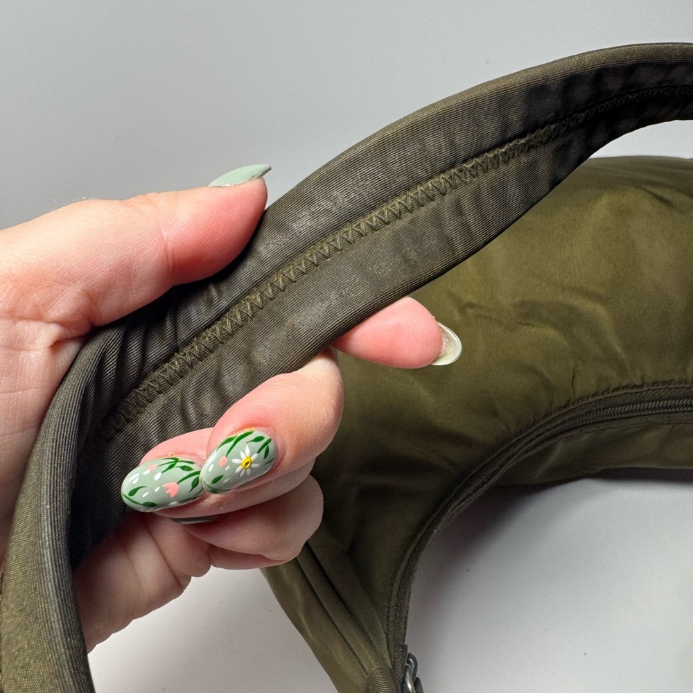 SOLD Prada Olive Green Nylon Shoulder Bag Hobo Style Luxury Fashion - Picture 16 of 16